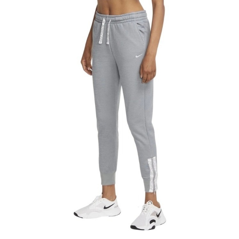 Nike Dri-FIT Jogger Pants Womens L‎ Gray Fleece Lined Athletic Lounge Sweatpants